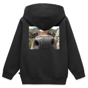 Nez de vache - Sweat Premium à capuche zippé enfant bio - noir - Dos - AI Model Kid Male (0cm)