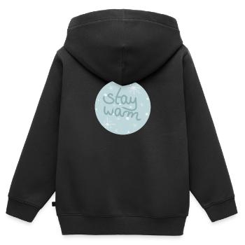 Rester au chaud - Sweat Premium à capuche zippé enfant bio - noir - Dos - AI Model Kid Male (0cm)