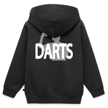Darts Dart - Kinder Premium Organic Zip Hoodie - Schwarz - Hinten - AI Model Kid Male (0cm)