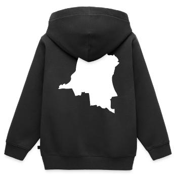 Kongo Landkarte Flagge - Kinder Premium Organic Zip Hoodie - Schwarz - Hinten - AI Model Kid Male (0cm)