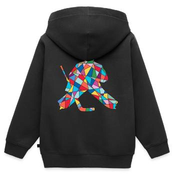 Eishockey Torwart Jungen Herren Eishockeyspieler - Kinder Premium Organic Zip Hoodie - Schwarz - Hinten - AI Model Kid Male (0cm)