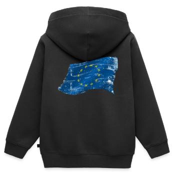 EU-Flagge (Fake-Edition) - Kinder Premium Organic Zip Hoodie - Schwarz - Hinten - AI Model Kid Male (0cm)