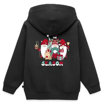 Tis The Season Elves Christmas - Kids Premium Organic Zip-up Hoodie - black - Back - AI Model Kid Male (0cm)