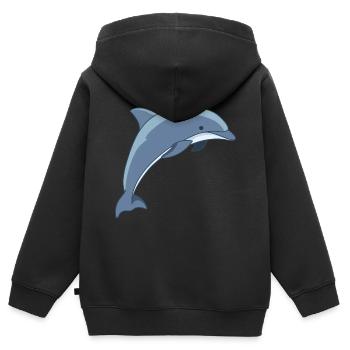 Meerestiere - Kinder Premium Organic Zip Hoodie - Schwarz - Hinten - AI Model Kid Male (0cm)