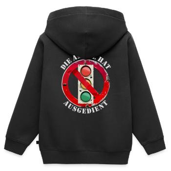 Die Ampel hat ausgedient - Kinder Premium Organic Zip Hoodie - Schwarz - Hinten - AI Model Kid Male (0cm)