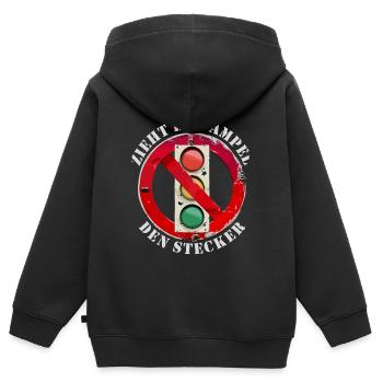 Zieht der Ampel den Stecker - Kinder Premium Organic Zip Hoodie - Schwarz - Hinten - AI Model Kid Male (0cm)