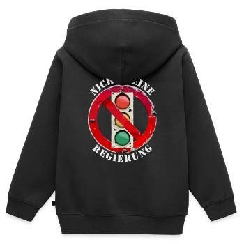 Ampel Nicht meine Regierung - Kinder Premium Organic Zip Hoodie - Schwarz - Hinten - AI Model Kid Male (0cm)