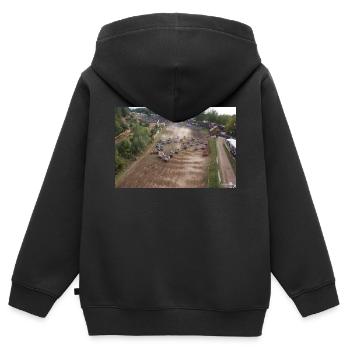 Sidecarcross Start - Rudersberg - Kinder Premium Organic Zip Hoodie - Schwarz - Hinten - AI Model Kid Male (0cm)