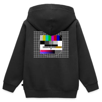Testbild - Kinder Premium Organic Zip Hoodie - Schwarz - Hinten - AI Model Kid Male (0cm)