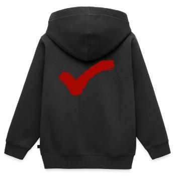 Hacken - Kinder Premium Organic Zip Hoodie - Schwarz - Hinten - AI Model Kid Male (0cm)