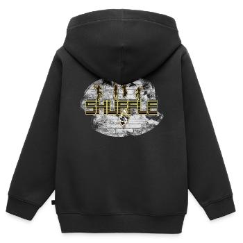 Shuffle Wall - Danse - Musique - Danseur - DJ - Sweat Premium à capuche zippé enfant bio - noir - Dos - AI Model Kid Male (0cm)