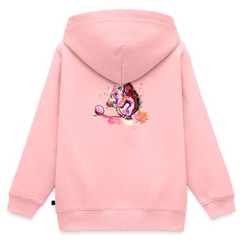 Écureuil en se nourrissant - Sweat Premium à capuche zippé enfant bio - rose - Dos - AI Model Kid Female (0cm)