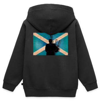 Scottish piper - Kids Premium Organic Zip-up Hoodie - black - Back - AI Model Kid Male (0cm)