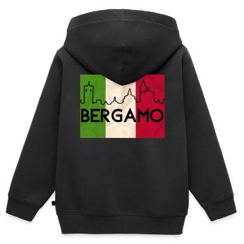 Bergamo dreifarbige Flagge - Kinder Premium Organic Zip Hoodie - Schwarz - Hinten - AI Model Kid Male (0cm)