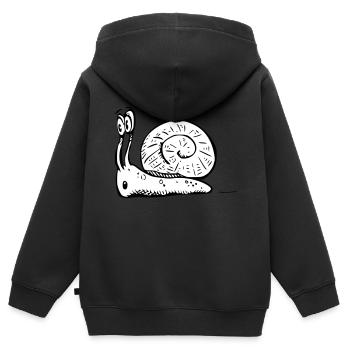 2020 08 30 snail 06 black white - Kids Premium Organic Zip-up Hoodie - black - Back - AI Model Kid Male (0cm)