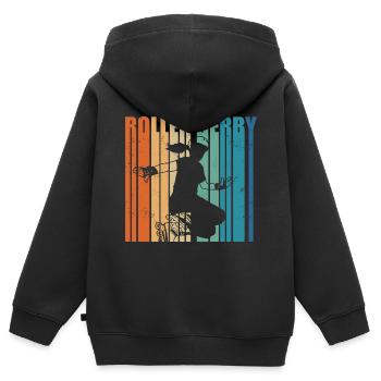 Roller Derby - Kinder Premium Organic Zip Hoodie - Schwarz - Hinten - AI Model Kid Male (0cm)