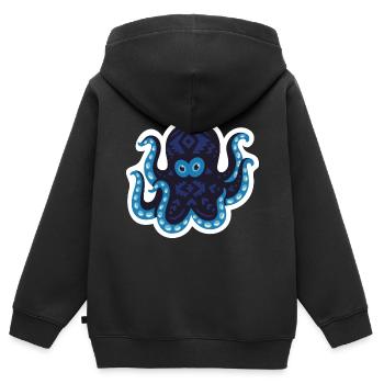 Meerestiere - Kinder Premium Organic Zip Hoodie - Schwarz - Hinten - AI Model Kid Male (0cm)