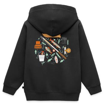 Wassersport - Kinder Premium Organic Zip Hoodie - Schwarz - Hinten - AI Model Kid Male (0cm)