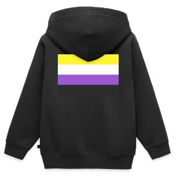 LGBT Nicht-binär - Kinder Premium Organic Zip Hoodie - Schwarz - Hinten - AI Model Kid Male (0cm)