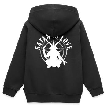 Satan | Satanismus Satanisten Satanist Geschenke - Kinder Premium Organic Zip Hoodie - Schwarz - Hinten - AI Model Kid Male (0cm)