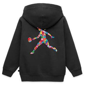 Tennis Spieler Tennistrainer Mädchen Tennisspieler - Kinder Premium Organic Zip Hoodie - Schwarz - Hinten - AI Model Kid Male (0cm)