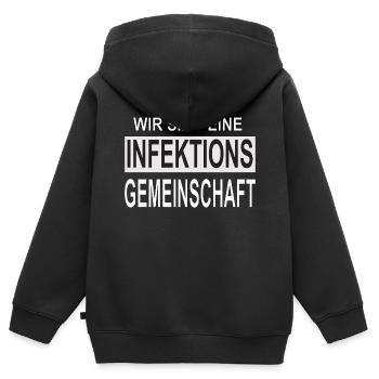 Infektionsgemeinschaft Lockdown Partner Familie - Kinder Premium Organic Zip Hoodie - Schwarz - Hinten - AI Model Kid Male (0cm)
