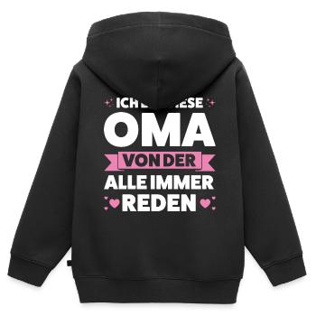Oma Großmutter Enkelkind Geschenk - Kinder Premium Organic Zip Hoodie - Schwarz - Hinten - AI Model Kid Male (0cm)