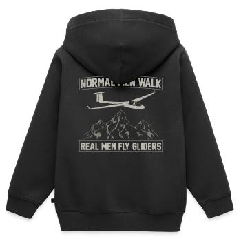 Segelfliegen - Kinder Premium Organic Zip Hoodie - Schwarz - Hinten - AI Model Kid Male (0cm)