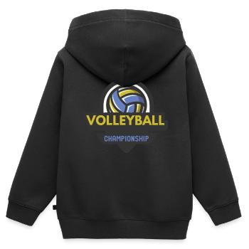 Ballsport - Kinder Premium Organic Zip Hoodie - Schwarz - Hinten - AI Model Kid Male (0cm)