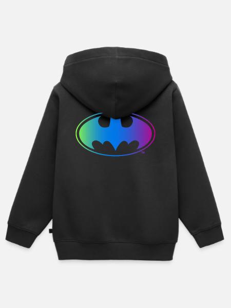Batman Neon Logo Colors - Kids Premium Organic Zip-up Hoodie - black