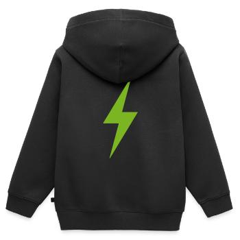 Electricity - Kids Premium Organic Zip-up Hoodie - black - Back - AI Model Kid Male (0cm)