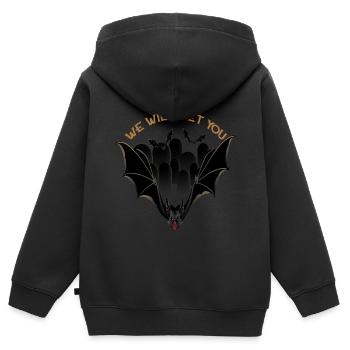 bat - Kids Premium Organic Zip-up Hoodie - black - Back - AI Model Kid Male (0cm)
