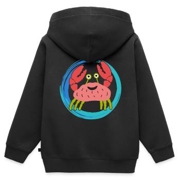 Lustige Krabbe - Kinder Premium Organic Zip Hoodie - Schwarz - Hinten - AI Model Kid Male (0cm)