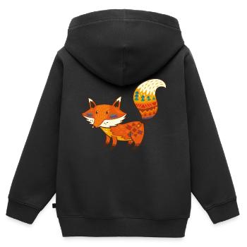 Wildtiere - Kinder Premium Organic Zip Hoodie - Schwarz - Hinten - AI Model Kid Male (0cm)
