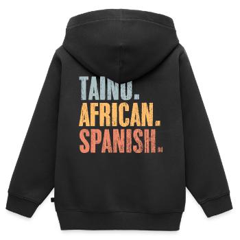 Vintage Taino African Spanish A Boricua Latino - Kinder Premium Organic Zip Hoodie - Schwarz - Hinten - AI Model Kid Male (0cm)