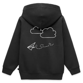 Papierflieger - Kinder Premium Organic Zip Hoodie - Schwarz - Hinten - AI Model Kid Male (0cm)