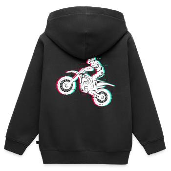 Dirt Biker Motorrad Herren Kinder Motocross Jungen - Kinder Premium Organic Zip Hoodie - Schwarz - Hinten - AI Model Kid Male (0cm)