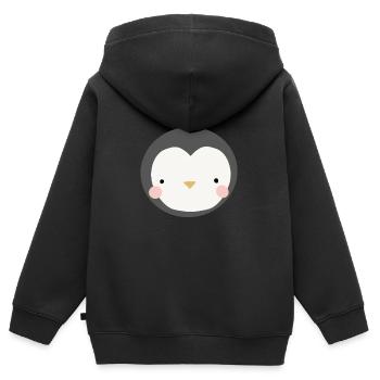 Penguin - Kids Premium Organic Zip-up Hoodie - black - Back - AI Model Kid Male (0cm)