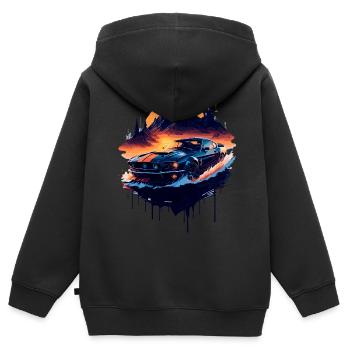 Klassischer Sportwagen - Kinder Premium Organic Zip Hoodie - Schwarz - Hinten - AI Model Kid Male (0cm)