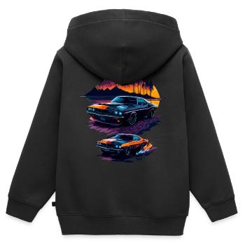 Klassischer Sportwagen - Kinder Premium Organic Zip Hoodie - Schwarz - Hinten - AI Model Kid Male (0cm)