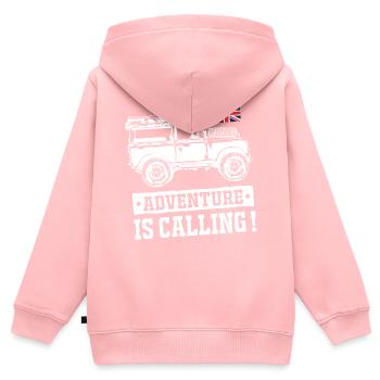 Landy Adventure is Calling - Kinder Premium Organic Zip Hoodie - Rosa - Hinten - AI Model Kid Female (0cm)