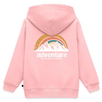 adventure - Kinder Premium Organic Zip Hoodie - Rosa - Hinten - AI Model Kid Female (0cm)