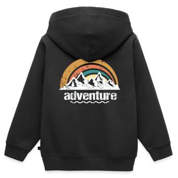 Aventure - Sweat Premium à capuche zippé enfant bio - noir - Dos - AI Model Kid Male (0cm)