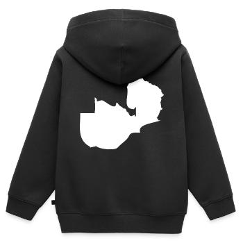 Sambia Landkarte Flagge - Kinder Premium Organic Zip Hoodie - Schwarz - Hinten - AI Model Kid Male (0cm)