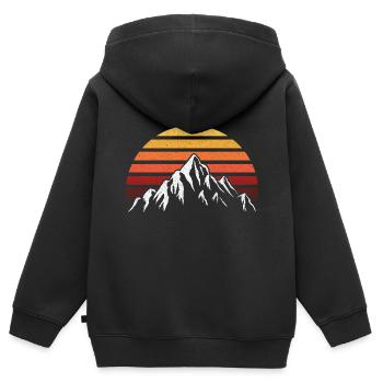 Soleil levant - Sweat Premium à capuche zippé enfant bio - noir - Dos - AI Model Kid Male (0cm)