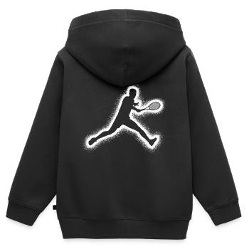 Tennisspieler Jungen Kinder Tennis Herren - Kinder Premium Organic Zip Hoodie - Schwarz - Hinten - AI Model Kid Male (0cm)
