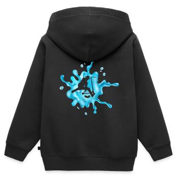 stunt scooter - Kinder Premium Organic Zip Hoodie - Schwarz - Hinten - AI Model Kid Male (0cm)