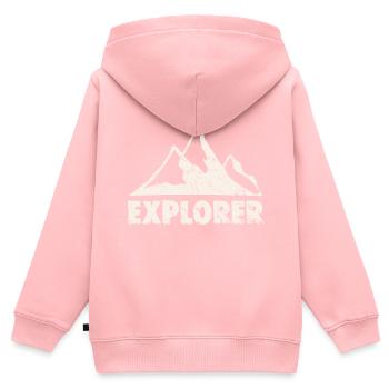 EXPLORER - Kids Premium Organic Zip-up Hoodie - rose - Back - AI Model Kid Female (0cm)