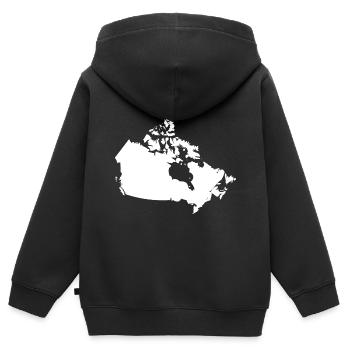 Kanada Landkarte Flagge - Kinder Premium Organic Zip Hoodie - Schwarz - Hinten - AI Model Kid Male (0cm)