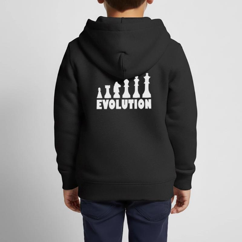 Échecs évolution échecs Sweat Premium à capuche zippé enfant bio